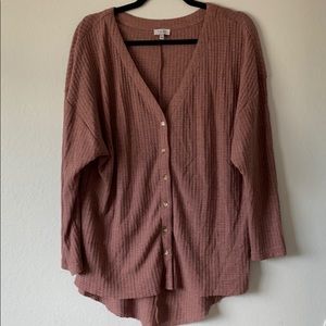 SM | loose mauve long sleeve jacket / top